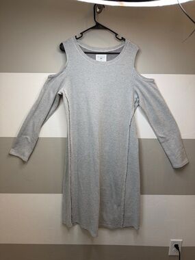 Sol Angeles Waffle Knit dress with open shoulders - Gray large